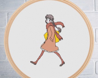 Japanese Anime Girl Cross Stitch Pattern (PDF Download)