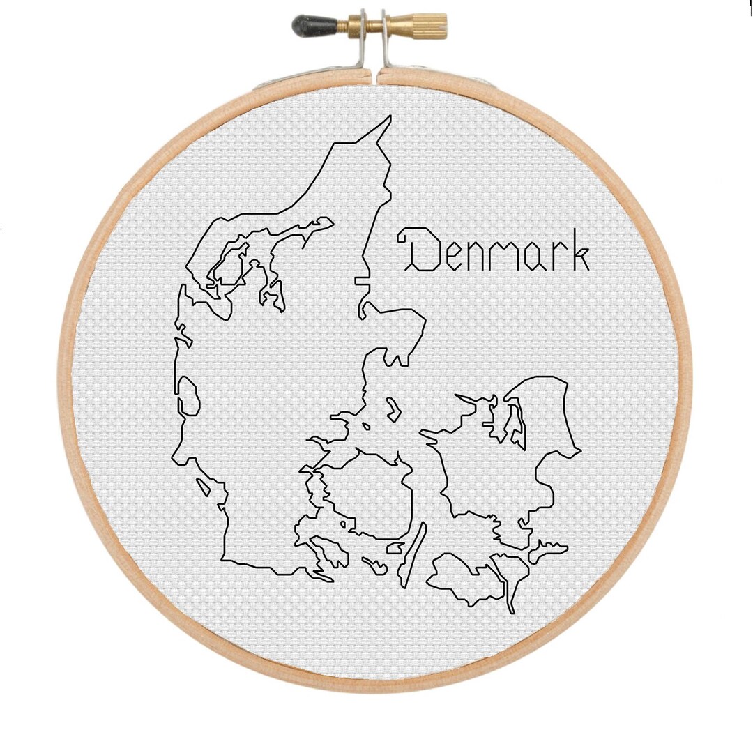 Cross Stitch Pattern Denmark Cross Stitch Pattern Map Counted Cross