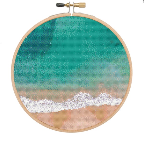 Cross stitch pattern beach from above Counted cross stitch patterns Instant download PDF