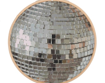 Disco Ball Cross Stitch Pattern: Fun DIY Project (PDF Pattern)