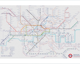 Cross stitch pattern London underground map - NEW 2022 version -  Elizabeth line included - Instant download PDF - Digital download