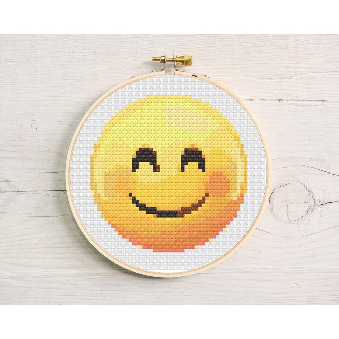 Cross Stitch Pattern Emoji - Fun Cross Stitch Pattern Emojis - Counted ...