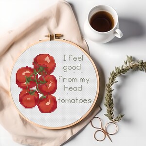 Tomatoes Cross Stitch Pattern: Funny Pun Embroidery (PDF Pattern)
