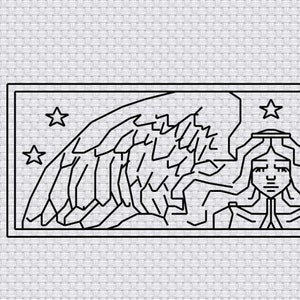 Angel Bookmark Cross Stitch Pattern Counted Embroidery digital angel-bookmark-cross-stitch-pattern-counted-embroidery-digital