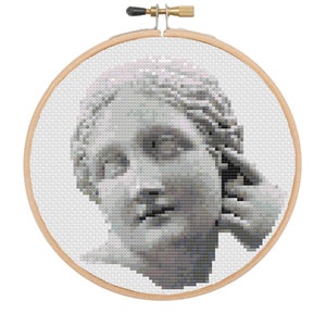 Roman statue cross stitch pattern / Reclining Naiad cross stitch chart / Sculpture cross stitch pattern art / Antonio Canova