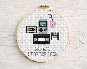 90s Kid Starter Pack Cross Stitch Pattern (PDF)