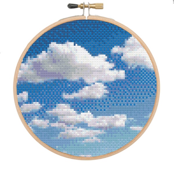 Cross stitch pattern clouds Cross stitch pattern nature Counted cross stitch patterns DIY cross stitch chart Instant download PDF