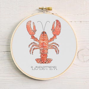 Cross stitch pattern Lobster - Counted cross stitch chart - DIY - Instant download pdf