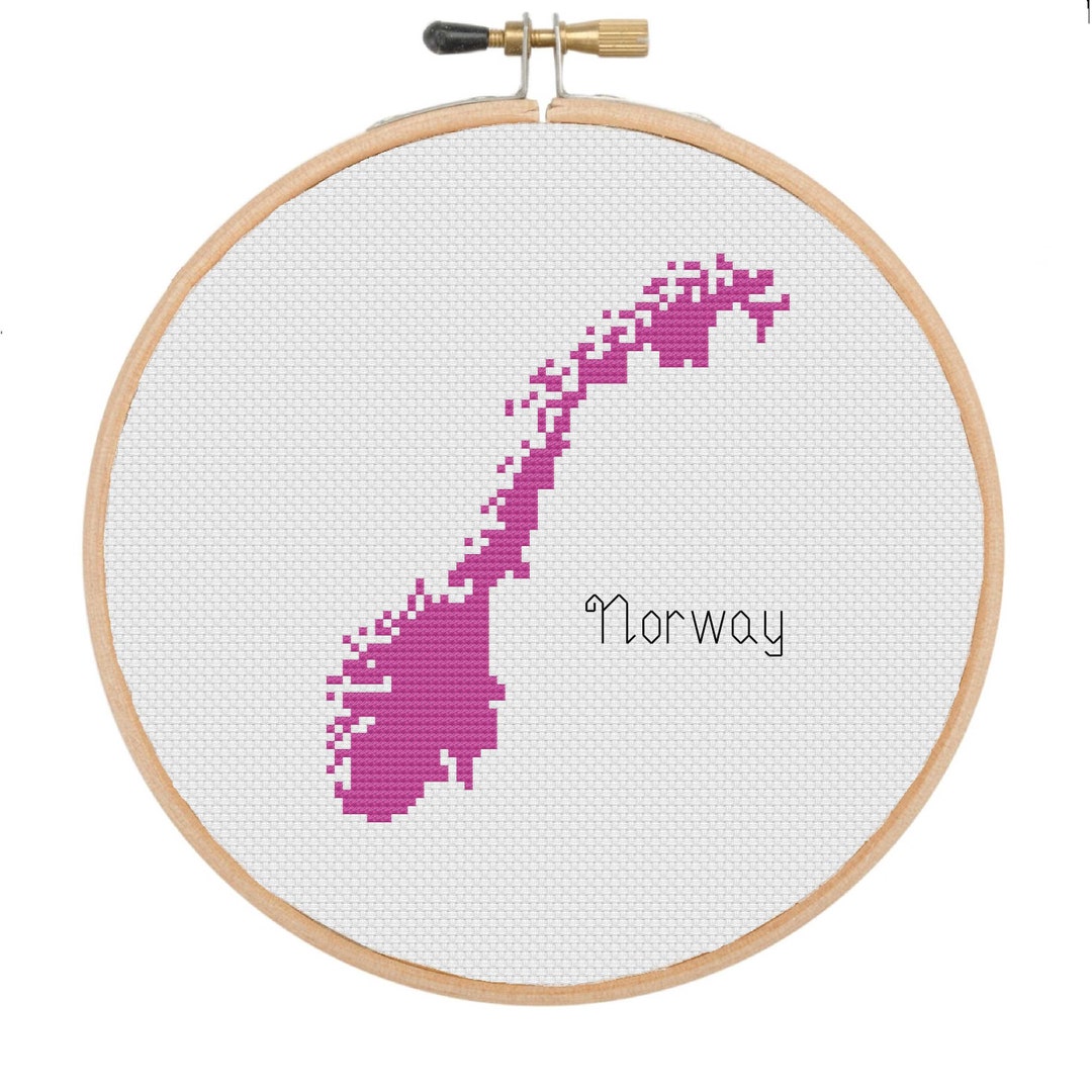 Cross Stitch Pattern Map Cross Stitch Pattern Norway Counted Cross