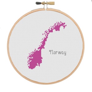 Carte de motif de point de croix Modèle de point de croix Norvège Modèles de point de croix comptés Carte de Norvège Téléchargement instantané PDF Téléchargement numérique