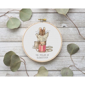Patrón de punto de cruz - El sastre de Gloucester - Beatrix Potter - Gráfico de punto de cruz contado - Descarga instantánea en pdf