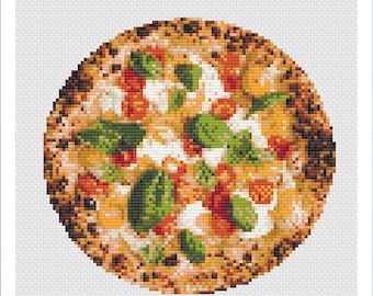 Pizza Cross Stitch Pattern: Modern DIY Chart (PDF Download)