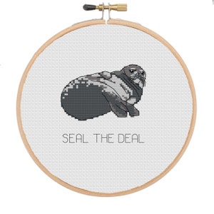 Cross stitch pattern pattern funny Cross stitch pattern seal Seal the deal Counted cross stitch pattern Instant dowload PDF Digital download