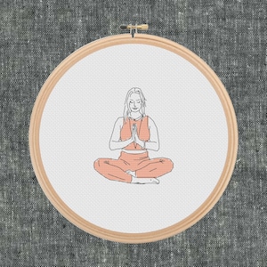 Cross stitch pattern - Yoga pose - Instant download PDF