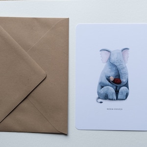 Geïllustreerde wenskaart geboorte - cadeau - geboortekaart