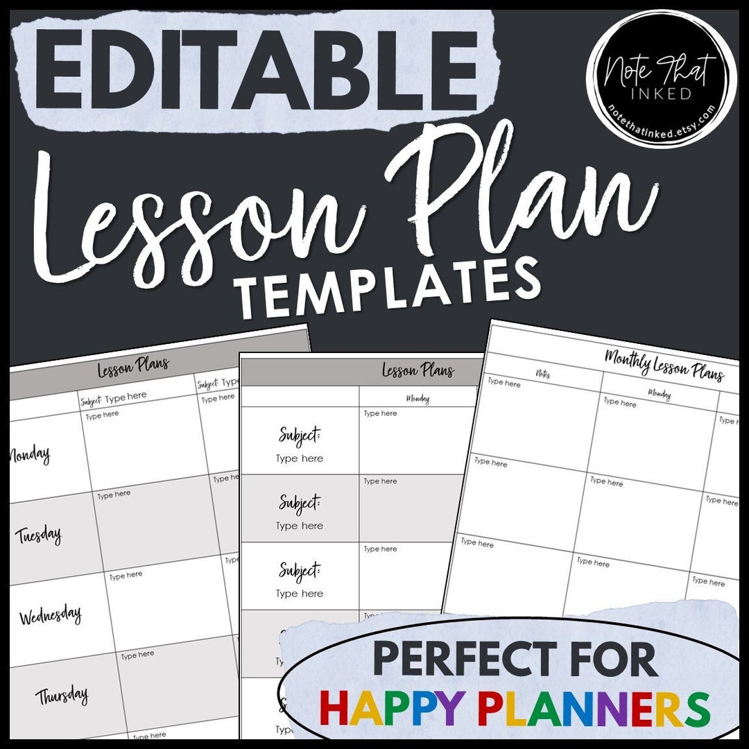 Editable Lesson Plan Templates for Teachers, Lesson Plan Templates for