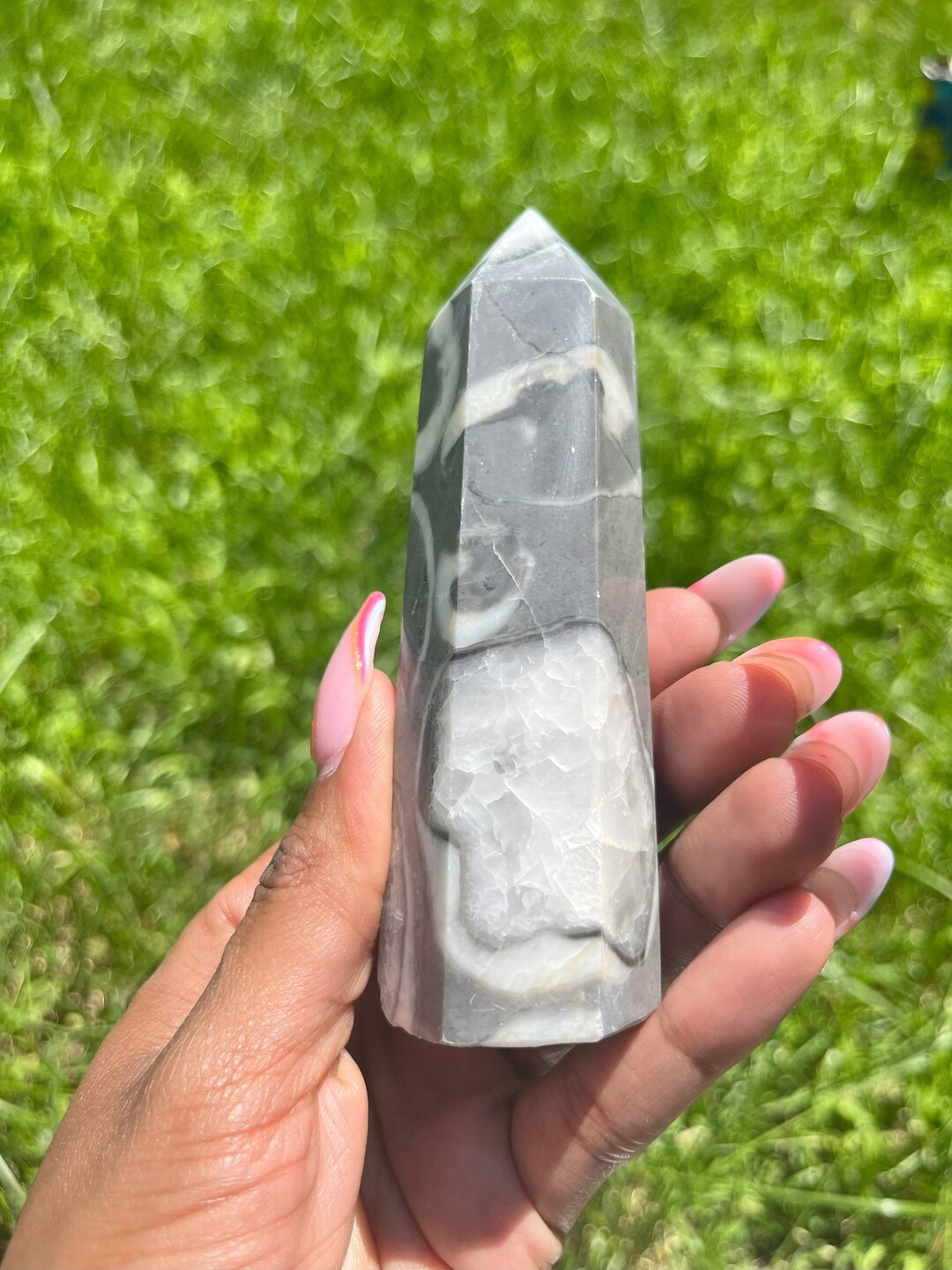 Thousand Eye Jasper Tower Natural Crystal Point for Spiritual Clarity