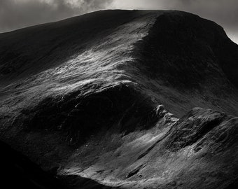 Causey Pike Unframed in Black and White With 20mm white border for mount