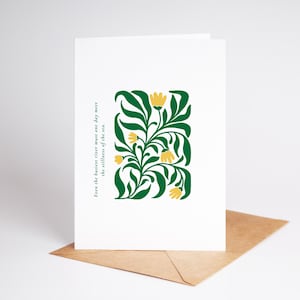 Tarjeta de felicitación imprimible con inspiración minimalista y floral inspirada en Matisse. Mensaje inspirador. Descarga digital instantánea. Tarjeta plegada de 5 x 7