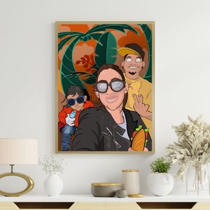 Retrato personalizado, retrato de familia, retrato de parejas, retrato digital, caricatura personalizada