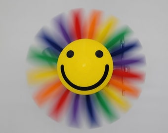 Hitch Spinner - Floating Rainbow Smiling Daisy - For 2 inch Hitch