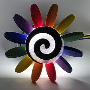 Enganche giratorio en espiral con luz tipo margarita para enganche de 2 pulgadas (elige tu color)