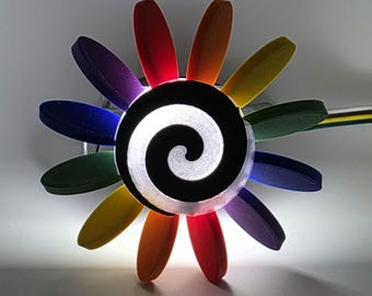 Hitch Spinner - Lighted Spiral Spinning Daisy - For 2 Inch Hitch (Pick Your Color)