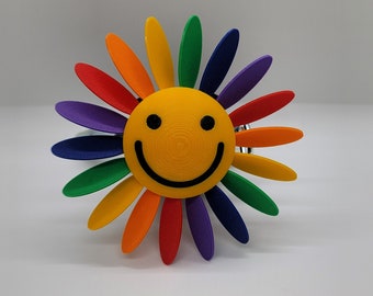 Hitch Spinner - Regenbogen Smiley Blume - Für 5cm Kupplung