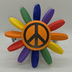 Hilo de enganche - Flor de la Paz Giratoria - Para enganche de 2 pulgadas (Elige tu color)