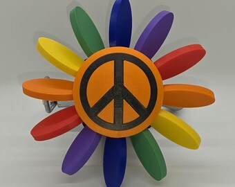 Hitch Spinner - Spinning Peace Flower - For 2 inch Hitch (Pick Your Color)