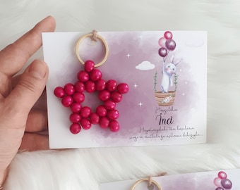 Portachiavi a forma di stella in legno personalizzabile: souvenir personalizzato per baby shower