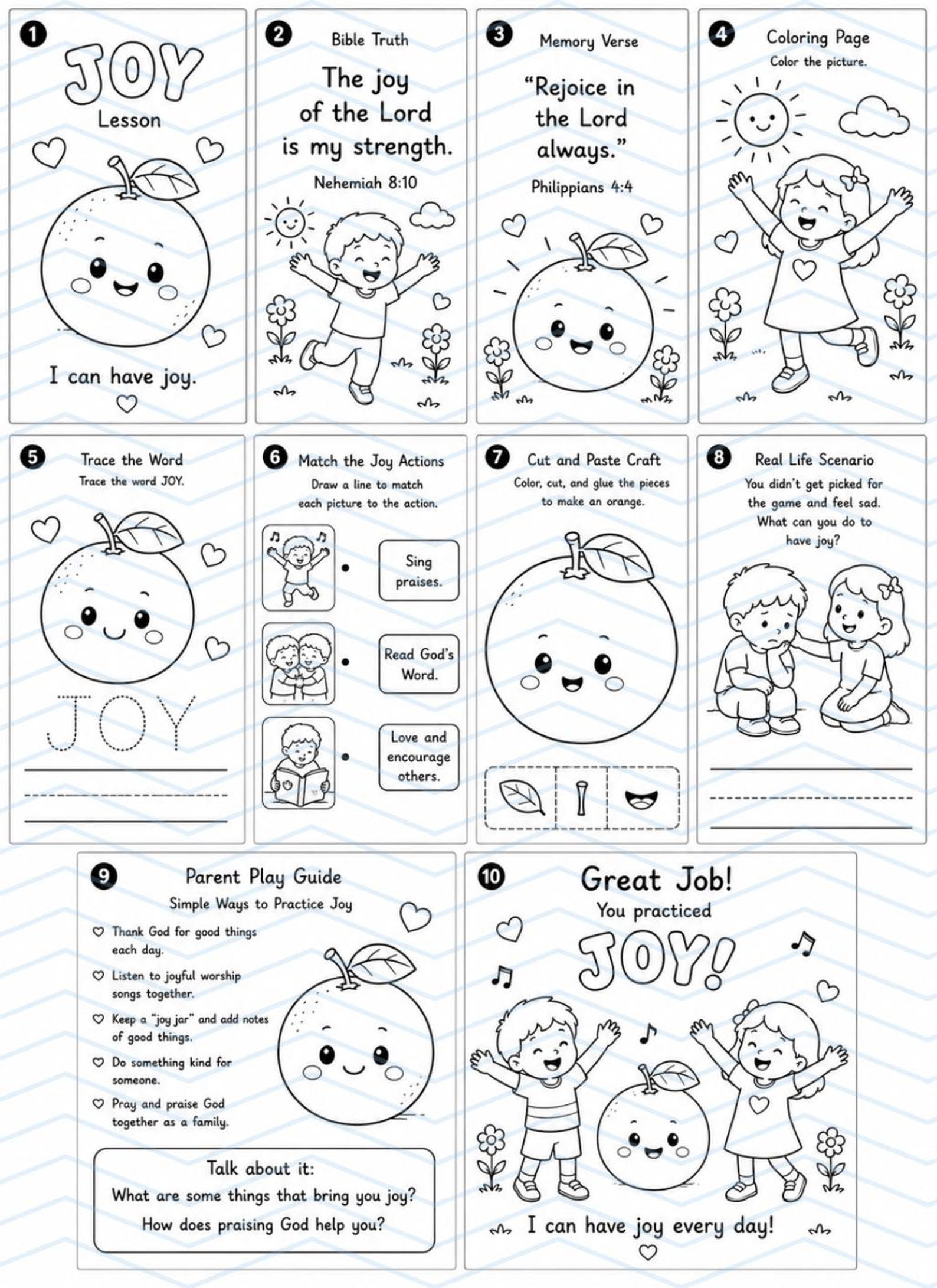 Fruit of the Spirit Joy Printable for Toddlers | Christian Preschool ...