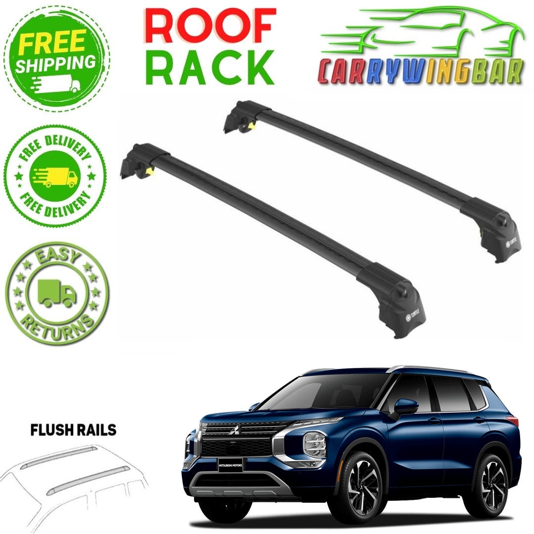 20222023 Mitsubishi Outlander Roof Rack Cross Bars Black Etsy