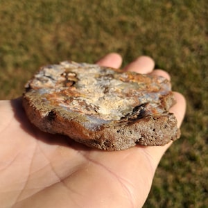 Moroccan agate from the high atlas mountains, also known as hama agate. Polished eye agate mineral specimen with quartz.