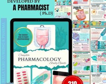 Pharmacology Nursing Guide Bundle | 310 Pages Hand-drawn Illustrations Nurses Notes | Pharmacokinetics | Medications & Treatments (PDF)