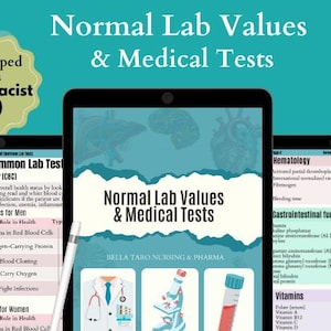 Complete Nursing Lab Values Bundle, Cheatsheets, Medical Tests, Interpretation Guide for Nursing Students and Healthcare Professional NCLEX