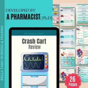 Crash Cart Intensivpflege-Leitfaden | ACLS Herzstillstand| IV Aufgüsse | Pflegehinweise | Krankenpflegeschule | Sedierung Cardiac Medikament Ratgeber