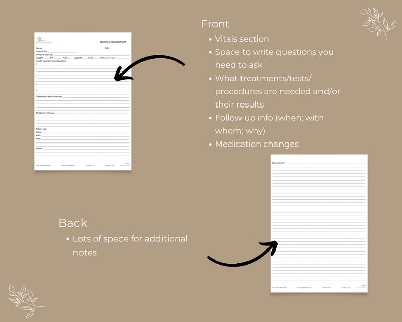 Doctor Appointment Form.pdf Doctor's Appointment Form - Health & Wellness - Etsy
