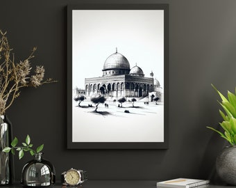 Masjid Al Aqsa Print – Islamic Mosque Wall Art, Muslim Home Decor (Digital Download)