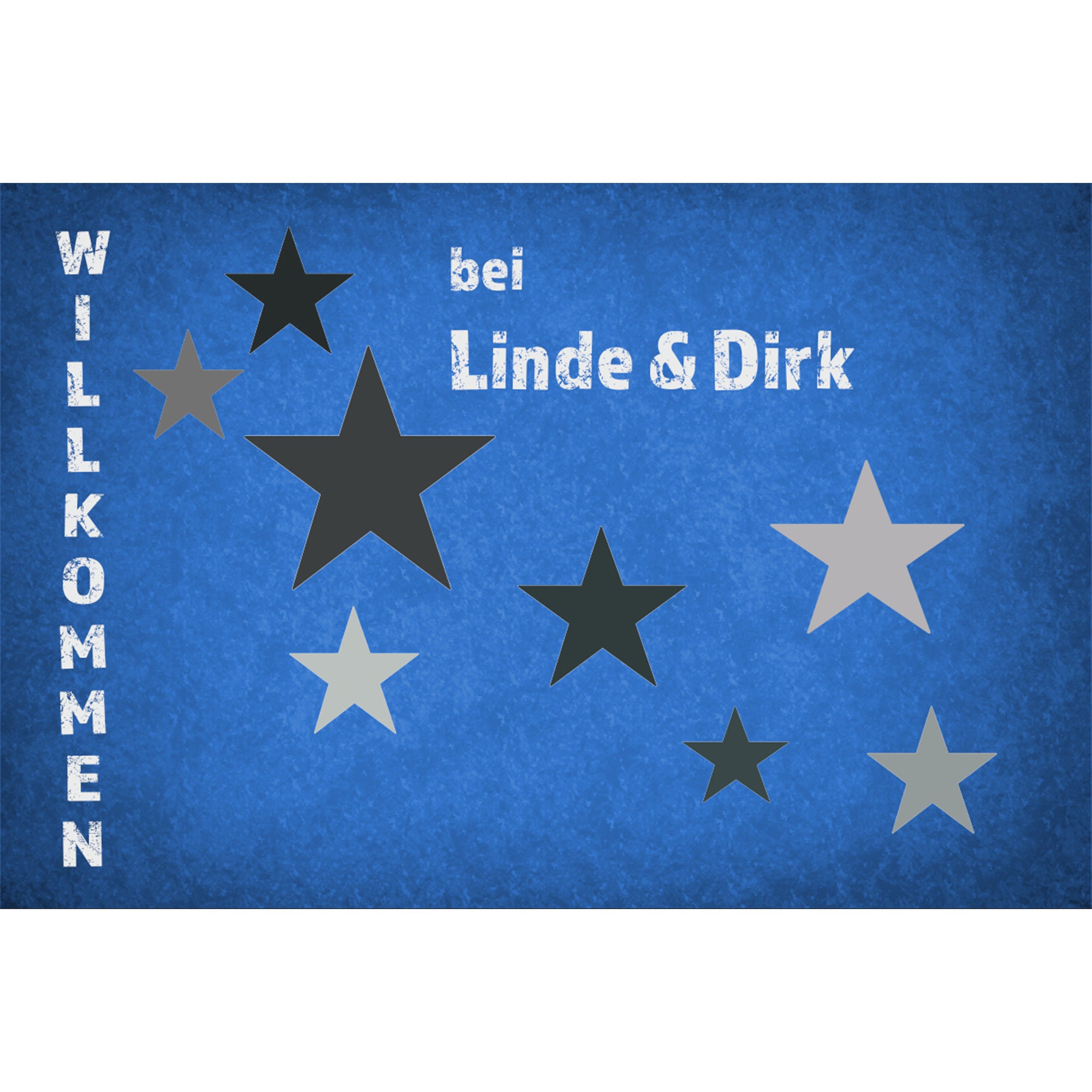 Personalisierte Fußmatte 'Walk Of Fame' – Mit Namen, Wasserfest, Größe 50x35 Cm (mit Rand)