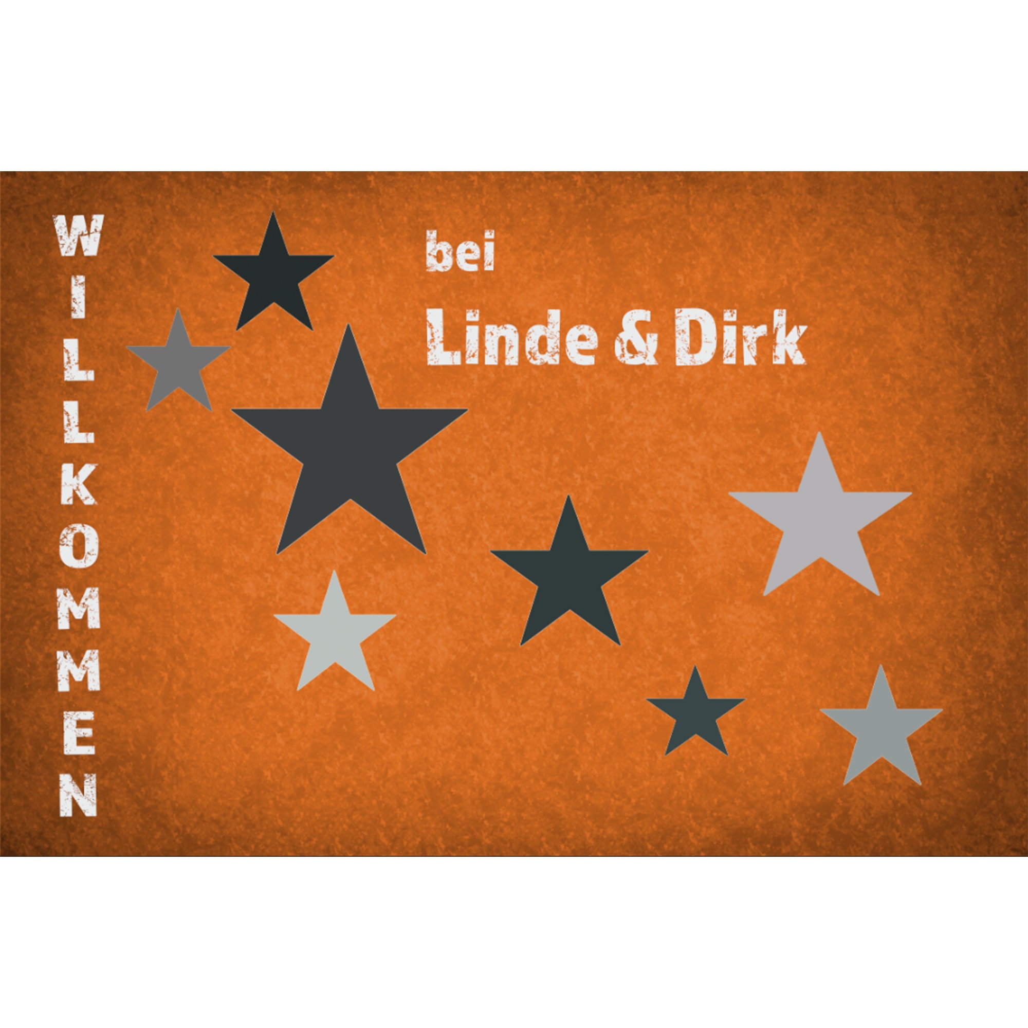 Personalisierte Fußmatte 'Walk Of Fame' – Mit Namen, Wasserfest, Größe 50x35 Cm (mit Rand)