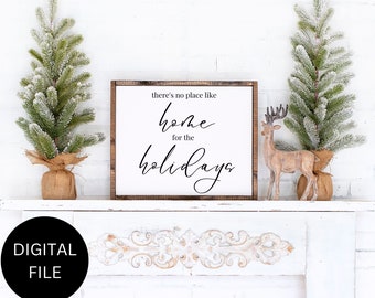 There's No Place Like Home Christmas Sign SVG, PNG (Digital Download)