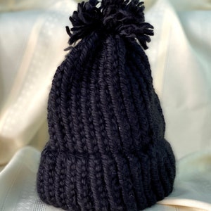 Black Knitted Hat - Child Size