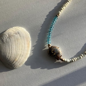 Collar de cuentas de cerámica Nautilus / Collar de cuentas de semillas / Ajustable