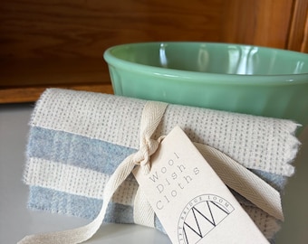 wool dish cloths (set of 4), eco-friendly