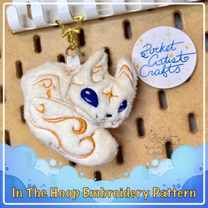 ITH Sunshine Fox Stuffed Plush Keychain 4x4, 5x7, 6x10 Hoops - In The Hoop Machine Embroidery Pattern Gift - Digital Download Files