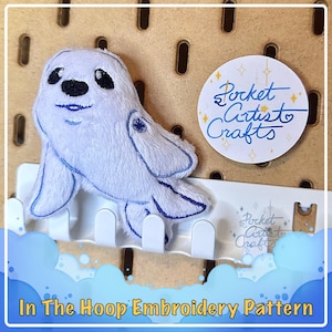 ITH Baby Winter Seal Stuffed Plush Keychain 4x4, 5x7, 6x10 Hoops - In The Hoop Machine Embroidery Pattern Gift - Digital Download Files