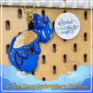 ITH Constellation Dragon Stuffed Plush Keychain 4x4 Hoop - In The Hoop Machine Embroidery Pattern Gift - Digital Download Files