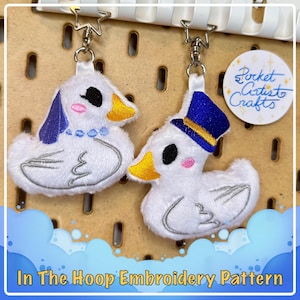 ITH Wedding Duckies Set Stuffed Plush Stuffie Keychain 4x4, 5x7, 6x10 - In The Hoop Machine Embroidery Pattern - Digital Download Files