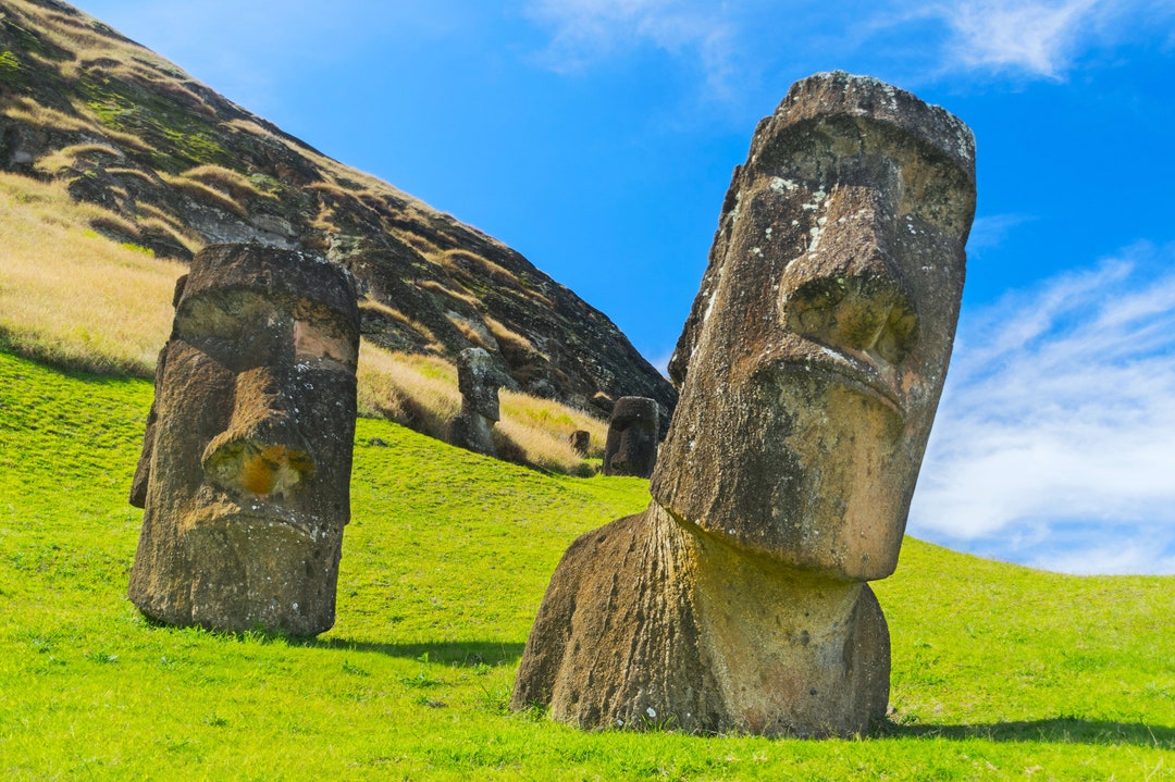 Framed Print of the Moai Head Monoliths Easter Island Etsy